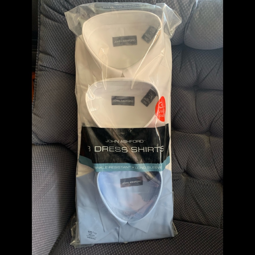 John Ashford Men’s Dress Shirts 3-pack NWT